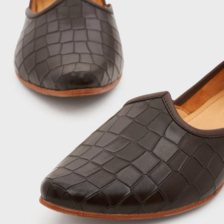 Jutti | Wood Brown Croco Leather