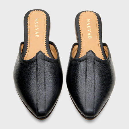 Jutti Slip | Black Milled Leather