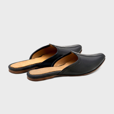 Jutti Slip | Black Milled Leather