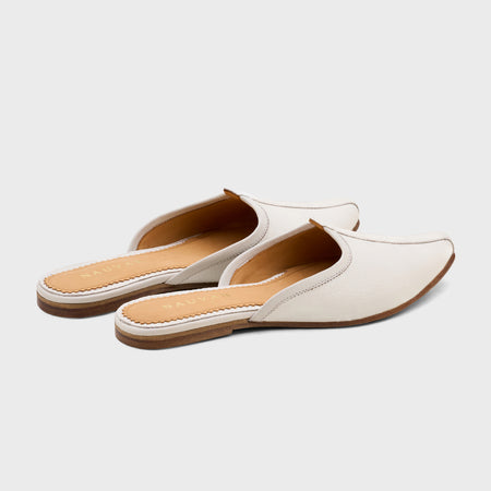 Jutti Slip | White Milled Leather