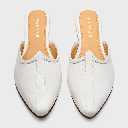 Jutti Slip | White Milled Leather
