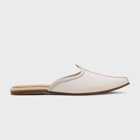 Jutti Slip | White Milled Leather