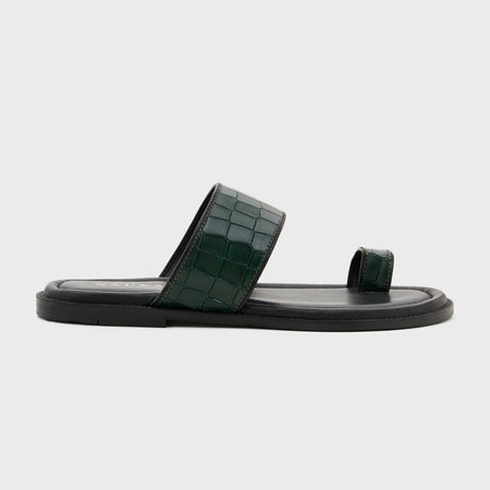 Naal Slippers | Forest Green Croco Leather