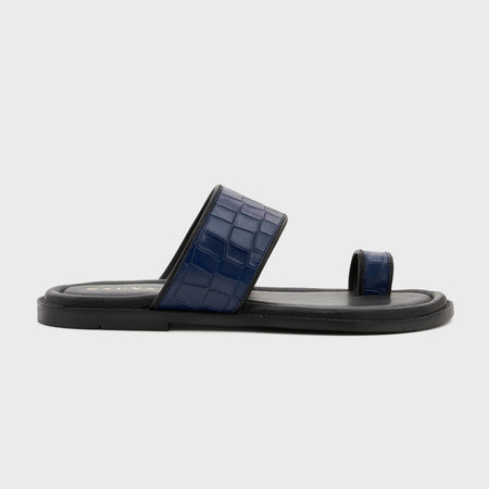 Naal Slippers | Galaxy Blue Croco Leather