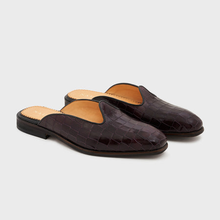 Nagra Slip | Deep Wine Croco Leather
