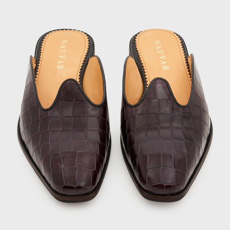 Nagra Slip | Deep Wine Croco Leather
