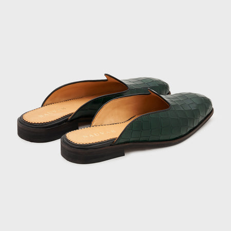 Nagra Slip | Forest Green Croco Leather