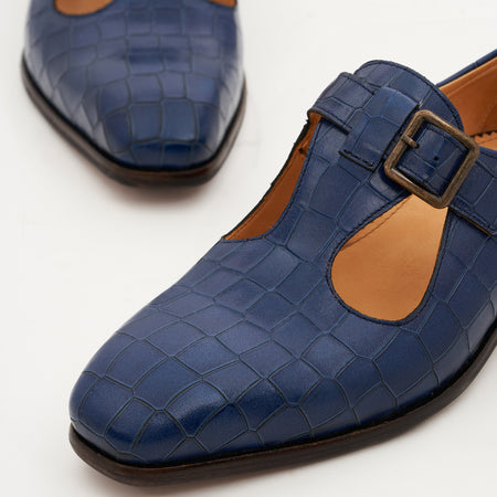 Nyaya | Galaxy Blue Croco Leather