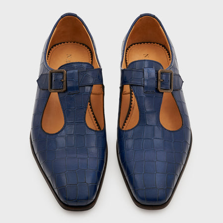 Nyaya | Galaxy Blue Croco Leather