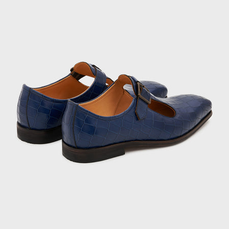 Nyaya | Galaxy Blue Croco Leather