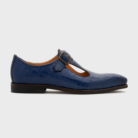 Nyaya | Galaxy Blue Croco Leather