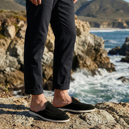 Nagra Mule | Solid Black Suede