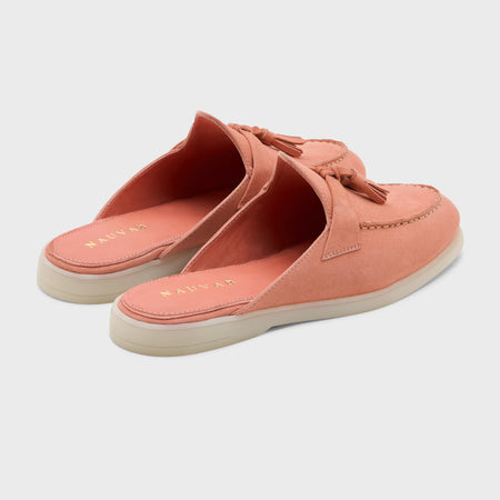 Nagra Mule Tassel | Peach Suede