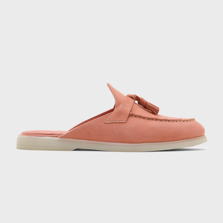 Nagra Mule Tassel | Peach Suede