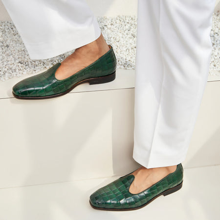 Nagra | Forest Green Croco Leather