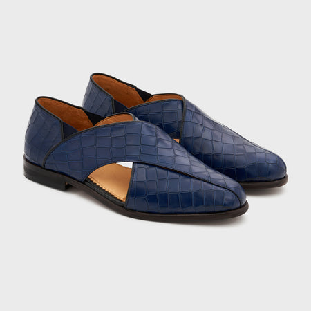 Peshauri 2.0 | Galaxy Blue Croco Leather