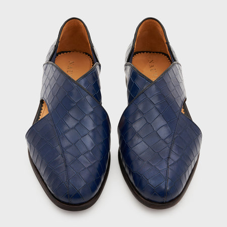 Peshauri 2.0 | Galaxy Blue Croco Leather