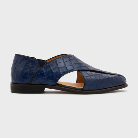 Peshauri 2.0 | Galaxy Blue Croco Leather