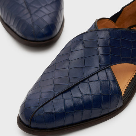 Peshauri 2.0 | Galaxy Blue Croco Leather