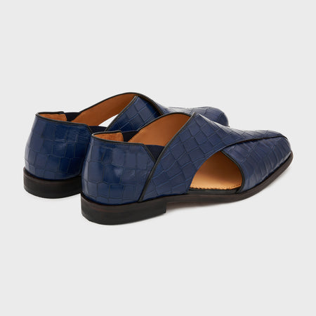 Peshauri 2.0 | Galaxy Blue Croco Leather