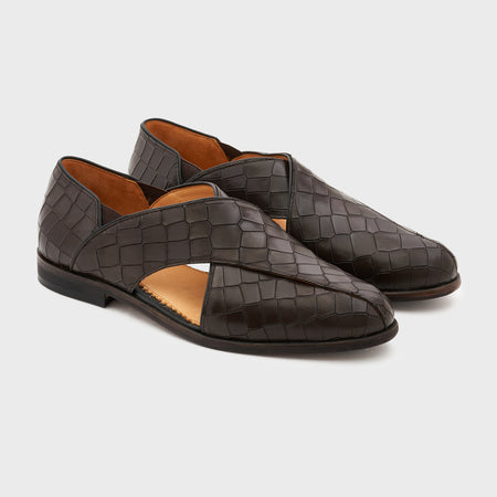 Peshauri 2.0 | Wood Brown Croco Leather