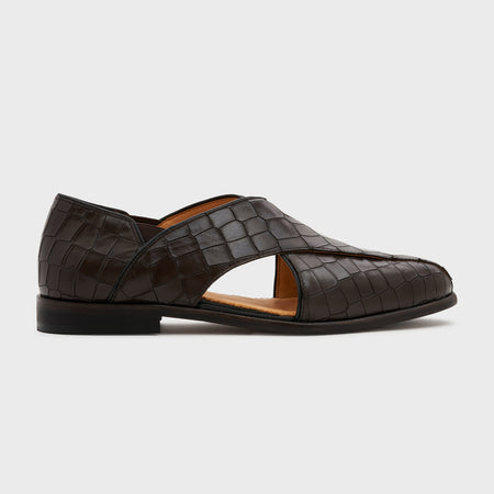 Peshauri 2.0 | Wood Brown Croco Leather
