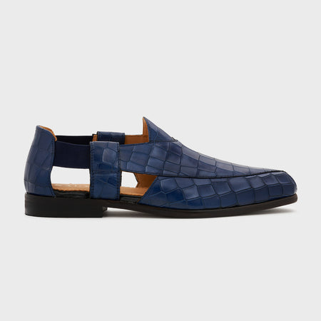 Peshauri | Galaxy Blue Croco Leather
