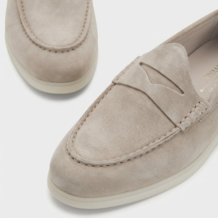 Penny Loafer | Stone Suede