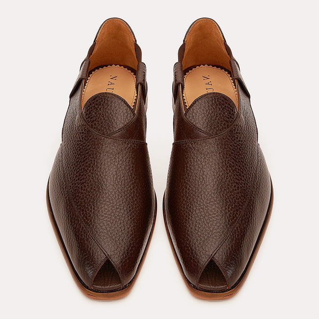 Peshauri | Brown Milled Leather