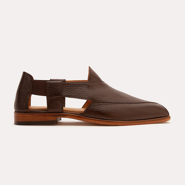 Peshauri | Brown Milled Leather