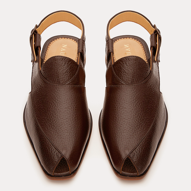 Peshauri Baandh | Choco Brown Milled Leather