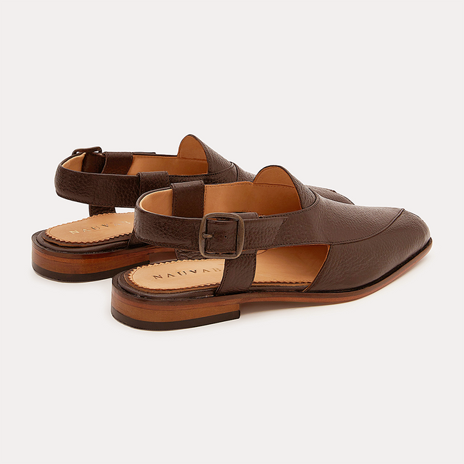 Peshauri Baandh | Choco Brown Milled Leather