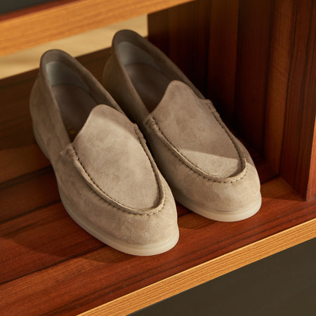 Nagra Loafer | Stone Suede