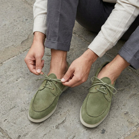 Boat Shoes | Olive Suede