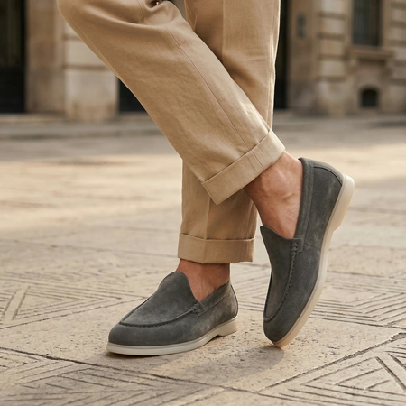 Nagra Loafer | Dark Stone Suede