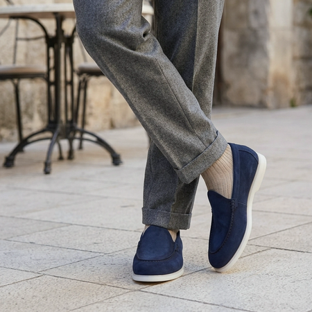 Nagra Loafer | Deep Blue Suede