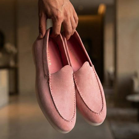 Nagra Loafer | Powder Pink Suede